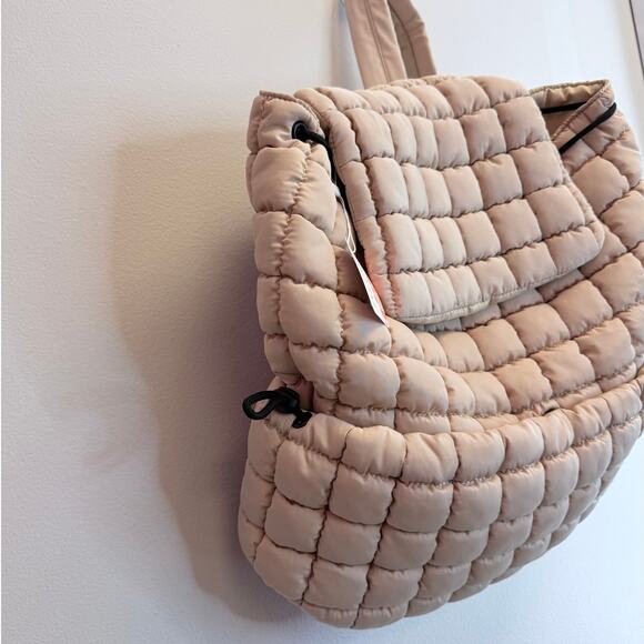 NWT Free People Movement Quilted Ivory Carryall  Hiker Backpack Keychain Quilted Hiker Backpack | Free People main image 3